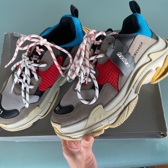Men Size 8 Balenciaga Triple S White Black Red New With Tag,Box And Shopping Bag main image 7